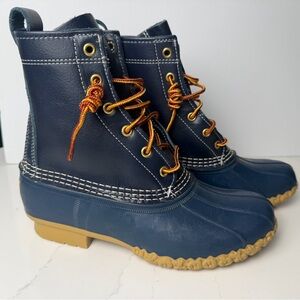 L L.L.Bean 8” Thinsulate Duck Boots Navy Blue Raven Women’s Size 6 Small Batch